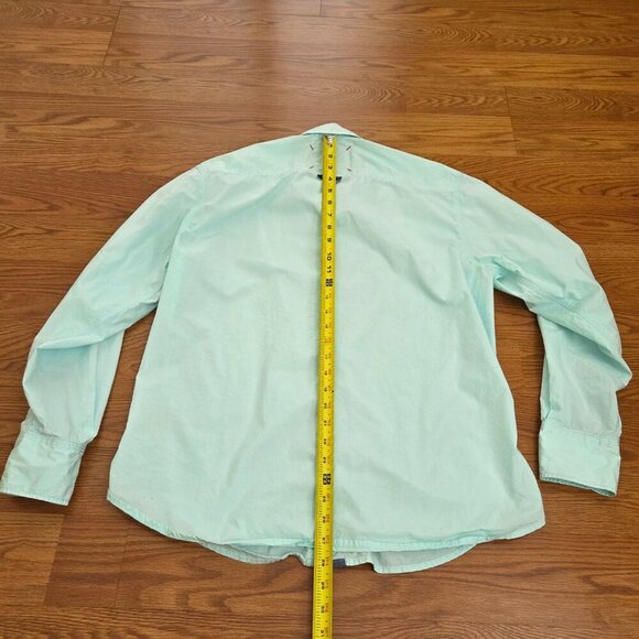 Robert Graham Button Down Shirt Men's Medium Turquoise Long Sleeve Contrast Cuff - Picture 14 of 15